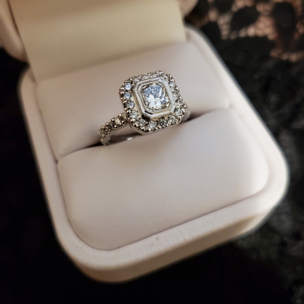 New, unworn - 14kt. White Gold Diamond Ring.
